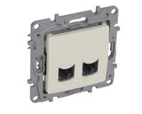 Компютърна розетка двойна RJ45 Cat. 6 UTP, Legrand Niloe, крем